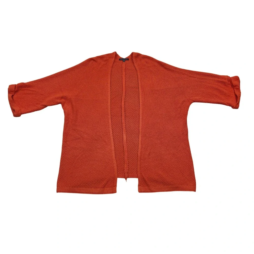 Staccato‎ Open Front Knit Lightweight Cardigan Orange Womens Small